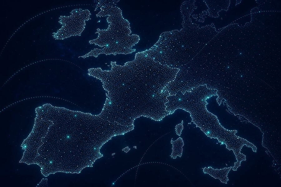 Carte de l'Europe des destinations possibles